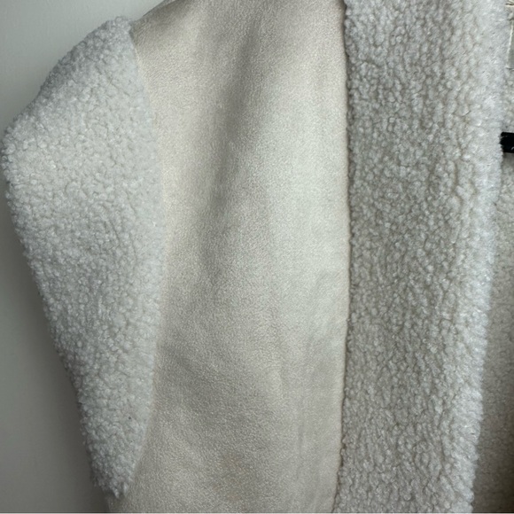 FRYE SND CO. Cream/Tanish Sherpa Sleeveless Open Front Women’s Vest  XL Pockets - Picture 8 of 14